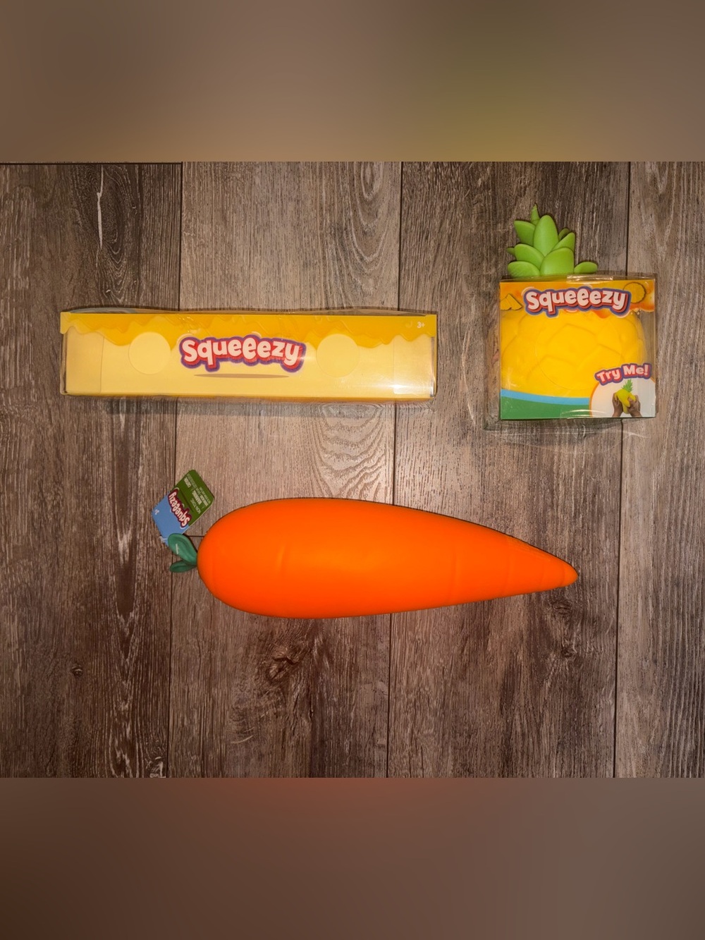Jumbo Squishies: Butter, Pineapple & Carrot NWT